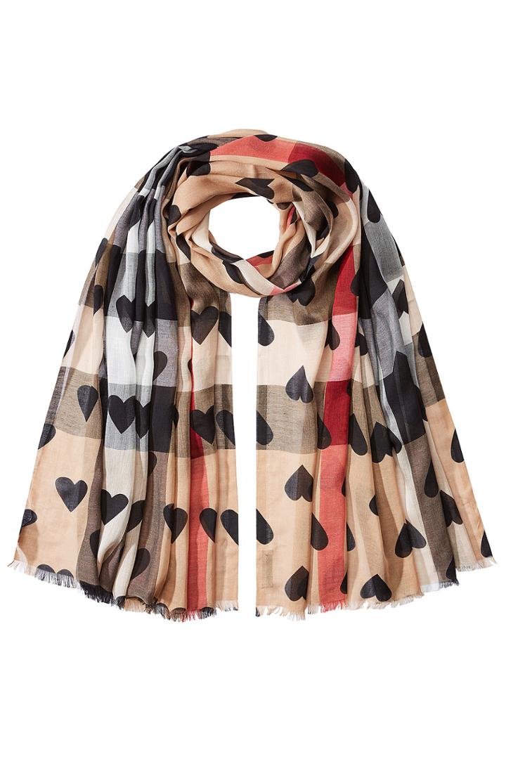 Burberry Shoes & Accessories Burberry Shoes & Accessories Printed Scarf With Cashmere - Brown