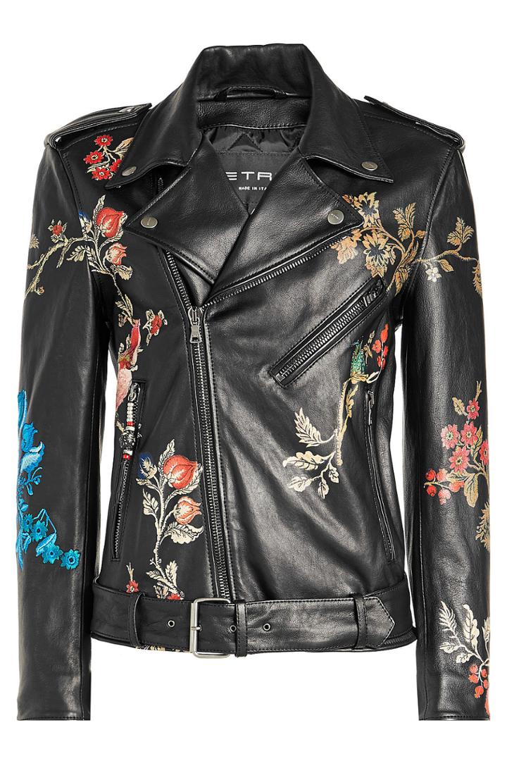 Etro Etro Embroidered Leather Jacket