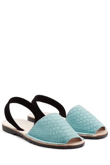 Del Rio London Del Rio London Embossed Suede Sandals - Blue