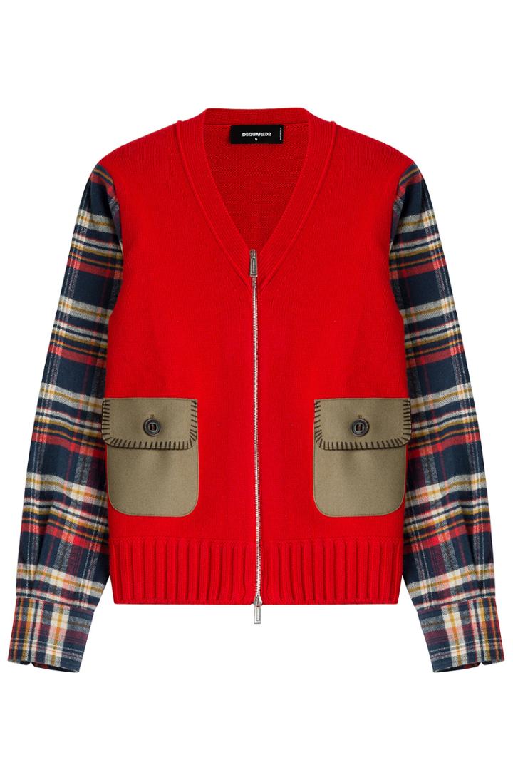 Dsquared2 Dsquared2 Cotton And Virgin Wool Cardigan - Red