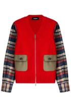 Dsquared2 Dsquared2 Cotton And Virgin Wool Cardigan - Red