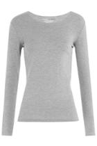 Majestic Majestic Long Sleeved Jersey Top - Grey