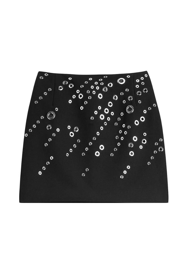 Mugler Mugler Embellished Wool Skirt - None