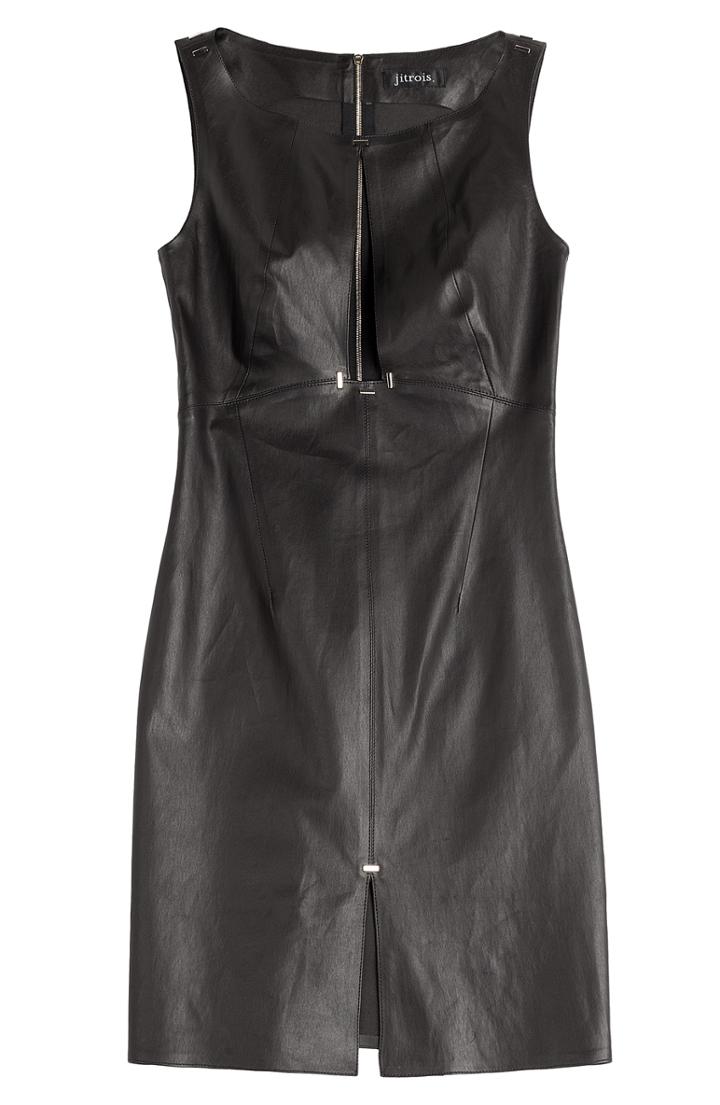 Jitrois Leather Dress With Keyhole Front