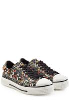 Valentino Valentino Stud Embellished Printed Leather Sneakers - Multicolor