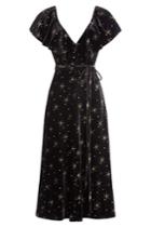 Valentino Valentino Printed Velvet Dress With Silk - Black