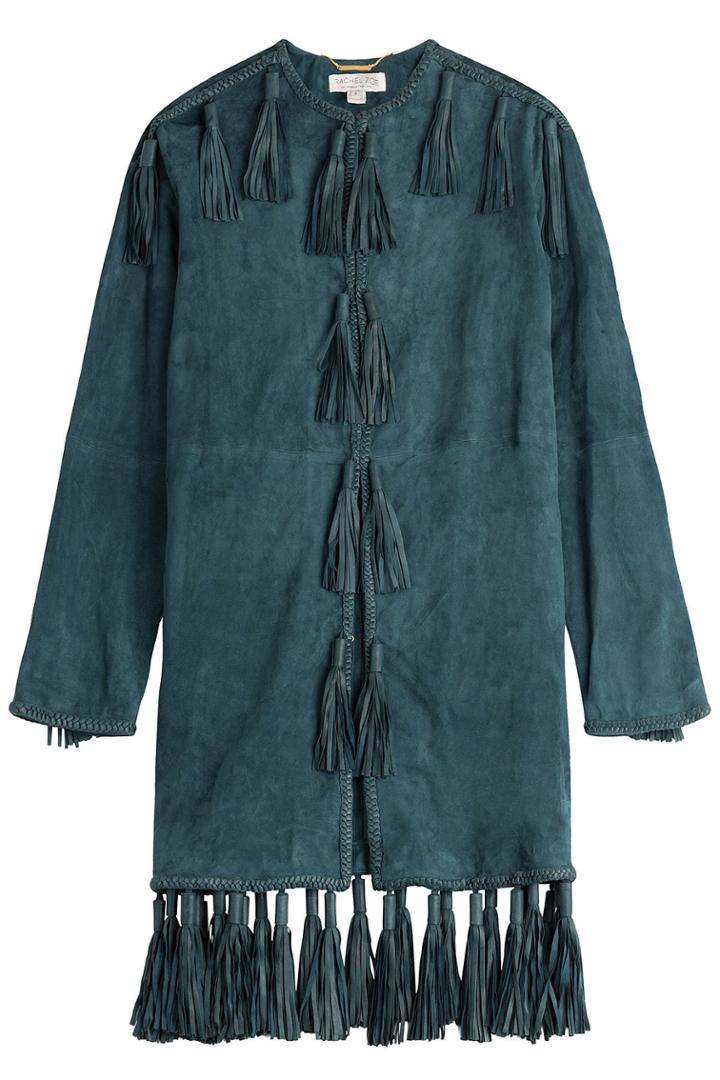 Rachel Zoe Rachel Zoe Holden Tasseled Suede Coat - Green