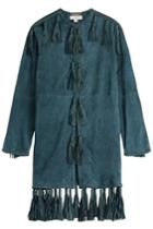 Rachel Zoe Rachel Zoe Holden Tasseled Suede Coat - Green