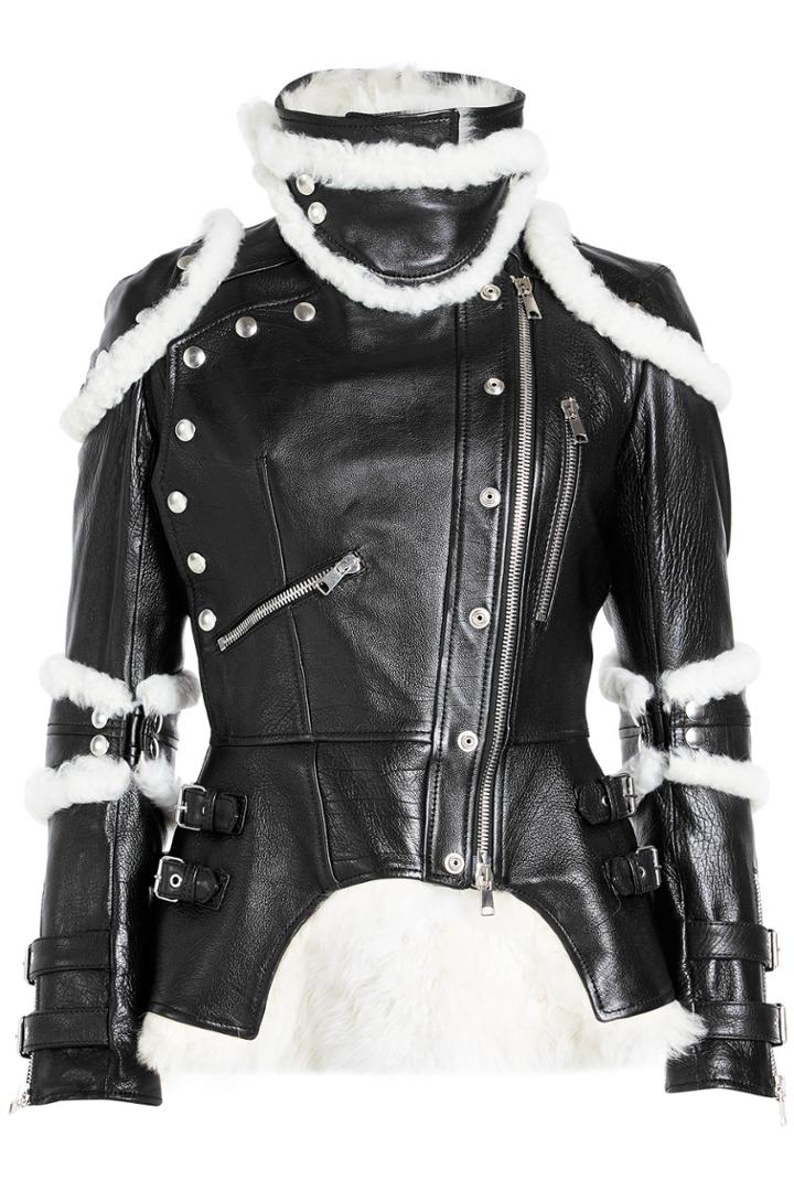 Alexander Mcqueen Alexander Mcqueen Leather Biker Jacket With Shearling