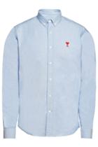 Ami Ami Cotton Button-down Shirt With Embroidery