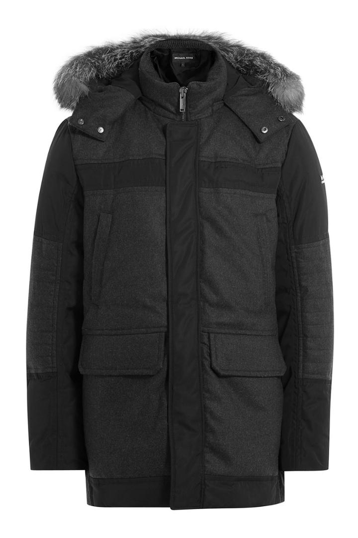 Michael Kors Michael Kors Wool Coat With Hood And Fox Fur Trim - None
