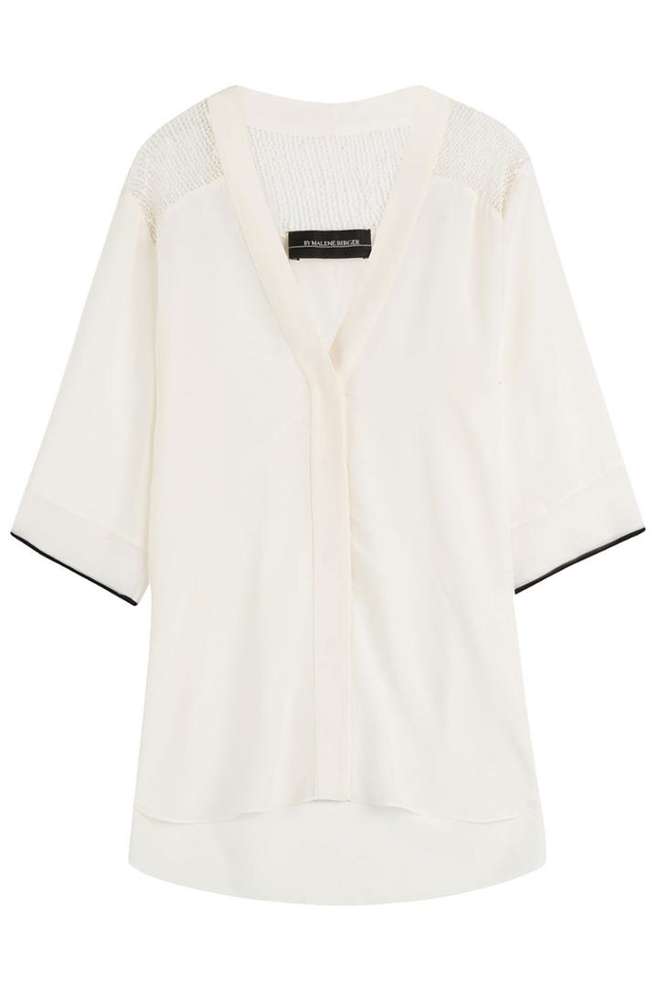 By Malene Birger By Malene Birger Silk Blouse With Sheer Shoulder Panels - None