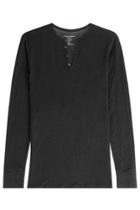 Majestic Majestic Long Sleeved Linen Top With Buttons - None