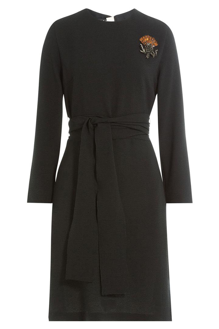 Rochas Rochas Belted Dress With Embellished Brooch