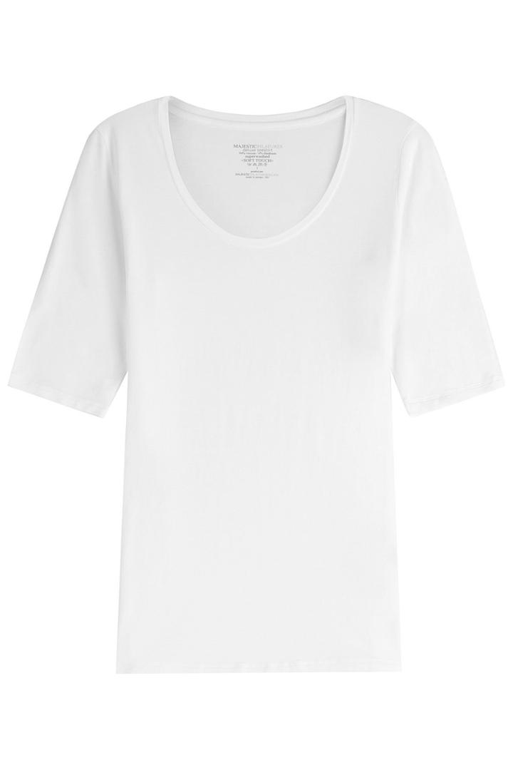 Majestic Majestic Jersey Top With Cropped Sleeves