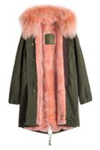 Mr & Mrs Italy Mr & Mrs Italy Cotton Parka With Raccoon And Rabbit Fur - Green