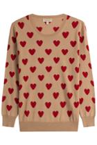 Burberry Brit Burberry Brit Merino Wool Heart Print Pullover - Camel