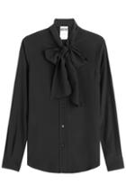Moschino Tie-front Silk Blouse
