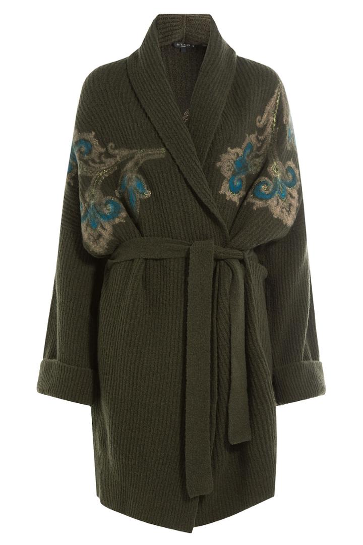 Etro Etro Printed Wool Cardigan - Green