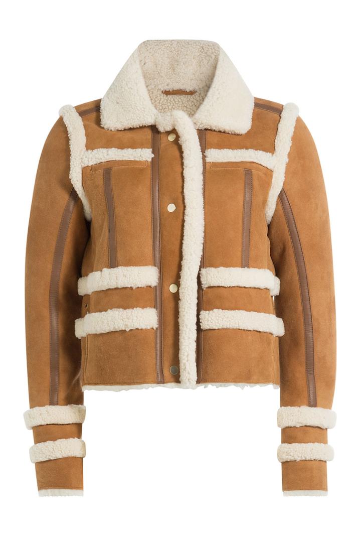 Carven Carven Sheepskin Jacket With Shearling - Camel
