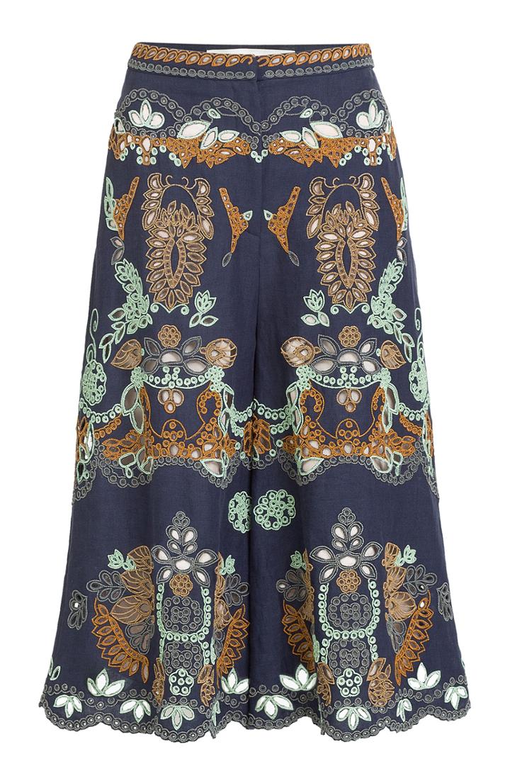 Valentino Beaded Linen Culottes