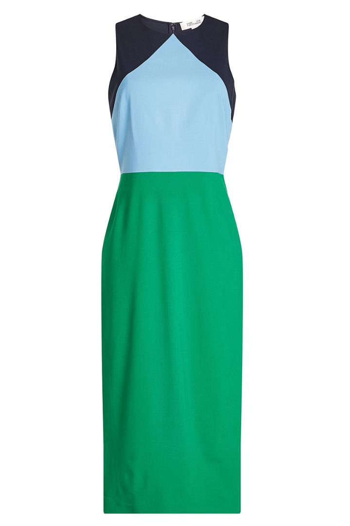 Diane Von Furstenberg Diane Von Furstenberg Colorblocked Wool-blend Dress