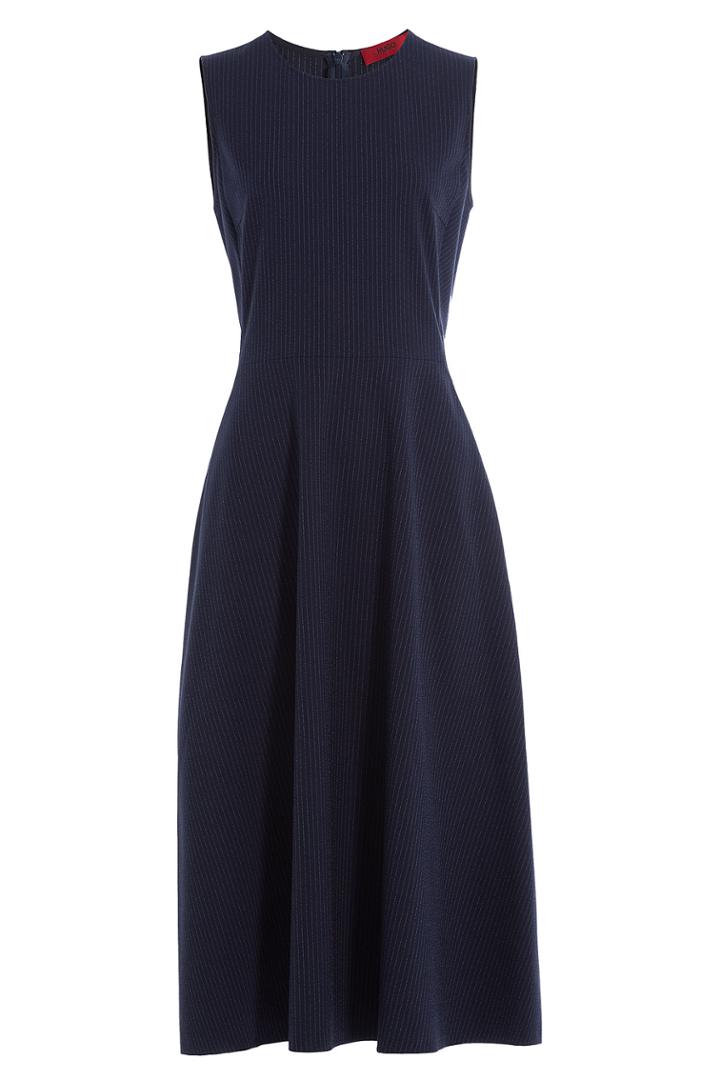 Hugo Hugo Pinstriped Midi Dress - Blue