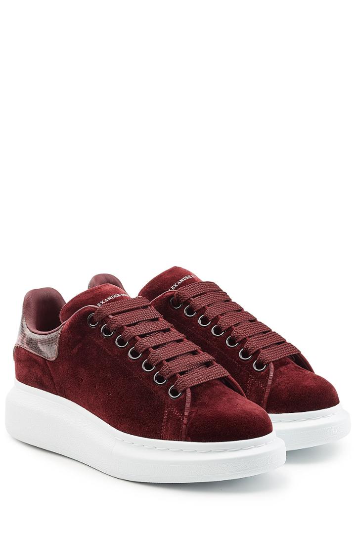 Alexander Mcqueen Alexander Mcqueen Velvet Sneakers With Snakeskin