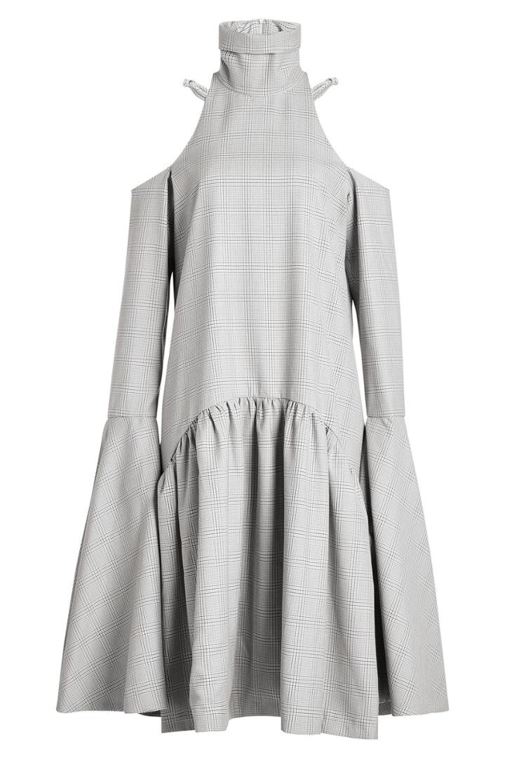 William Fan William Fan Virgin Wool Dress With Cut-out Shoulders