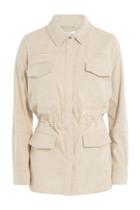 Vince Vince Leather Jacket With Drawstring Waist - Beige