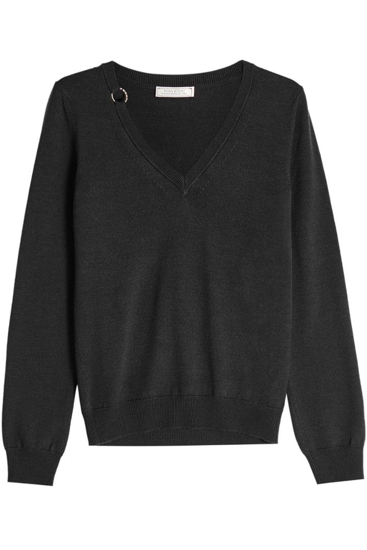 Nina Ricci Nina Ricci Wool Pullover With Silk - Black