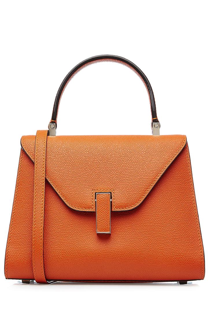 Valextra Valextra Mini Leather Shoulder Bag - Orange