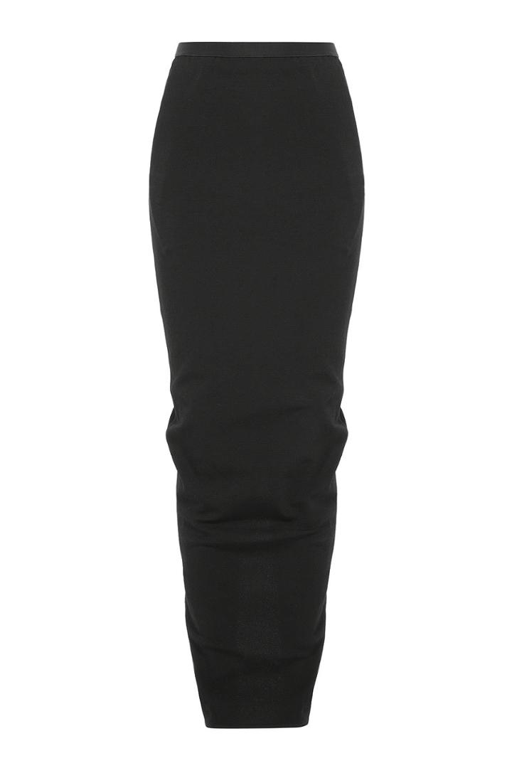 Rick Owens Rick Owens Draped Maxi Skirt With Cotton - Black