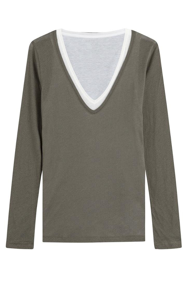 Majestic Majestic Layered Cotton Top - Multicolored