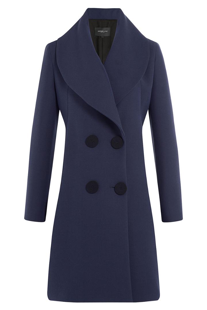 Derek Lam Derek Lam Wool Coat With Silk - Blue