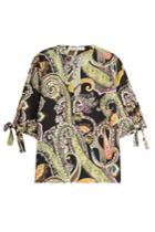 Etro Etro Printed Silk Blouse With Bow Cuffs