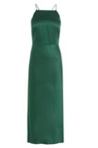 Jason Wu Jason Wu Crepe Backed Charmeuse Sleeveless Cocktail Dress - Green