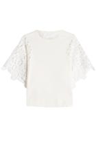 See By Chloé See By Chloé Cotton T-shirt With Lace Sleeves