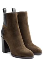 Sergio Rossi Sergio Rossi Suede Ankle Boots With Leather - Green