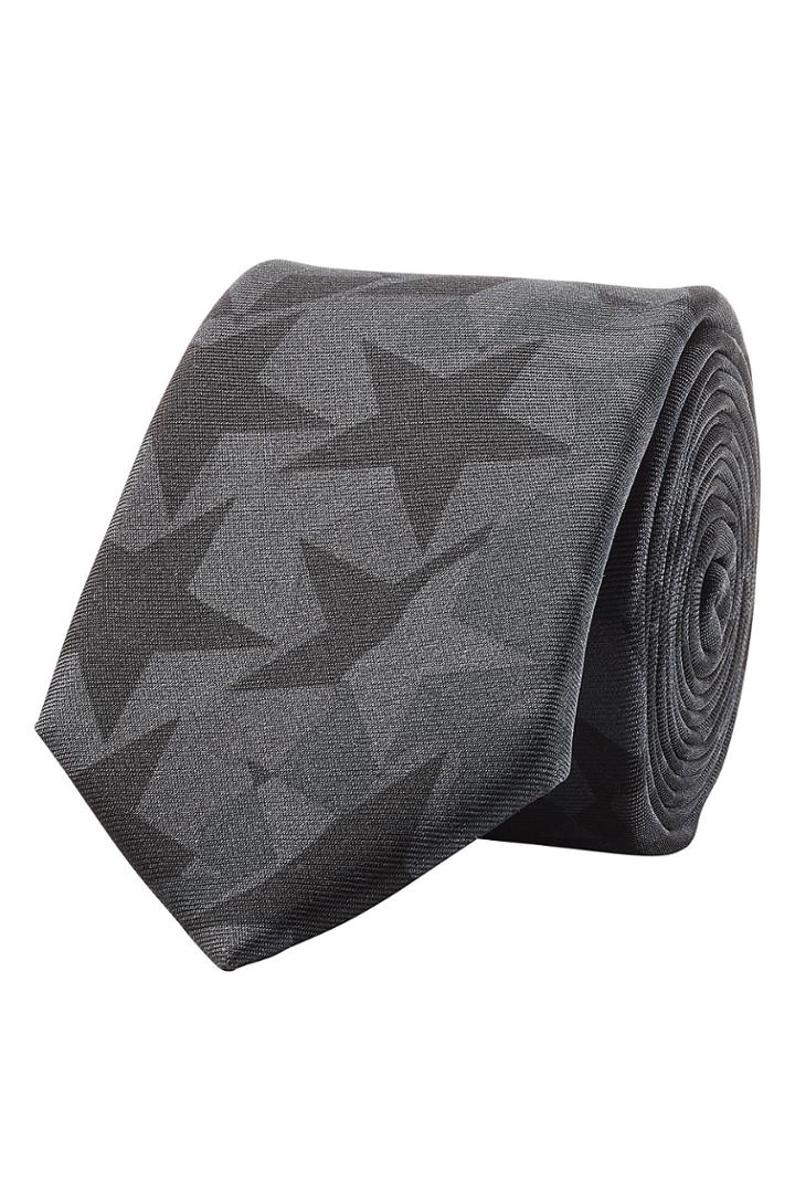 Valentino Valentino Woven Silk Tie - Grey