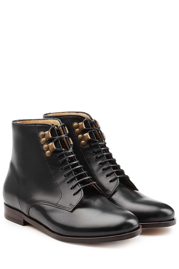 A.p.c. A.p.c. Leather Lace-up Ankle Boots - Black