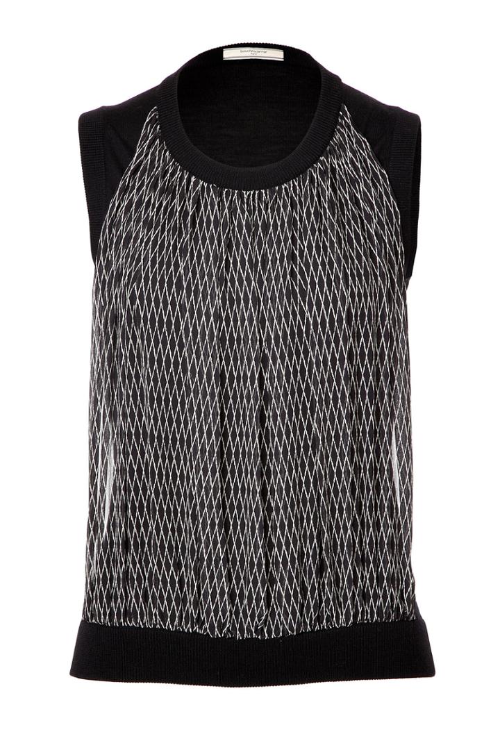 Bouchra Jarrar Bouchra Jarrar Knit Top With Silk Front Panel