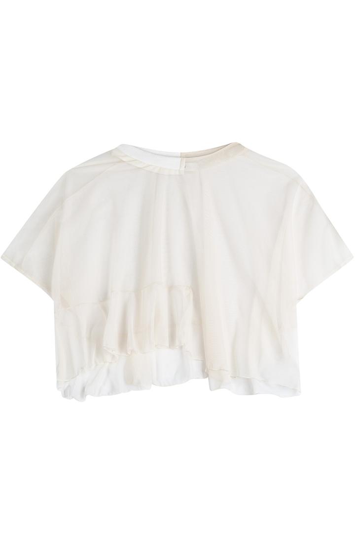 Julien David Tulle Cropped Top