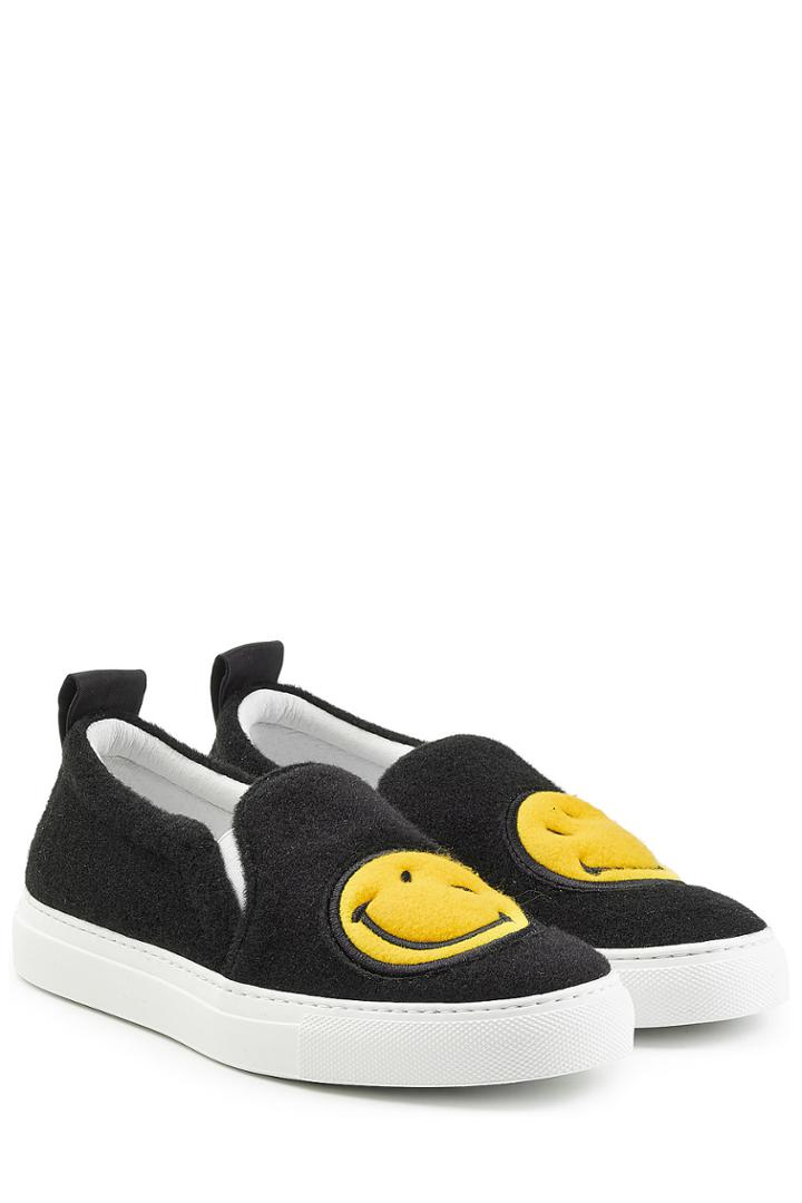 Joshua Sanders Joshua Sanders Felted Wool Slip-on Sneakers - Black