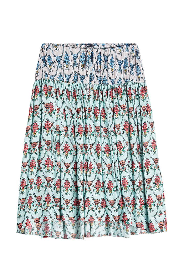 Jil Sander Navy Jil Sander Navy Floral Print Crepe Midi Skirt