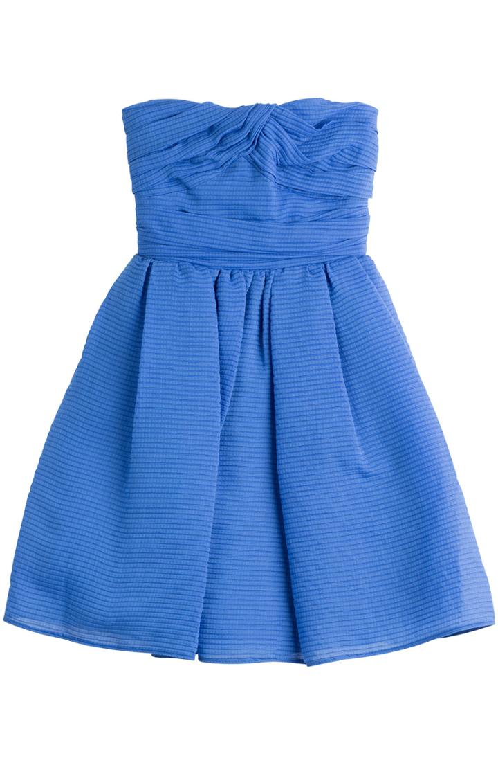 Carven Organza Cloque Strapless Dress