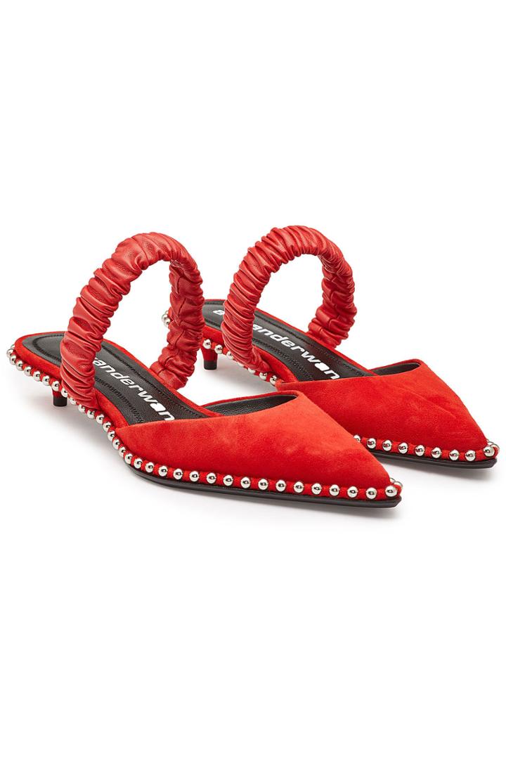 Alexander Wang Alexander Wang Studded Suede Nina Kitten Heels