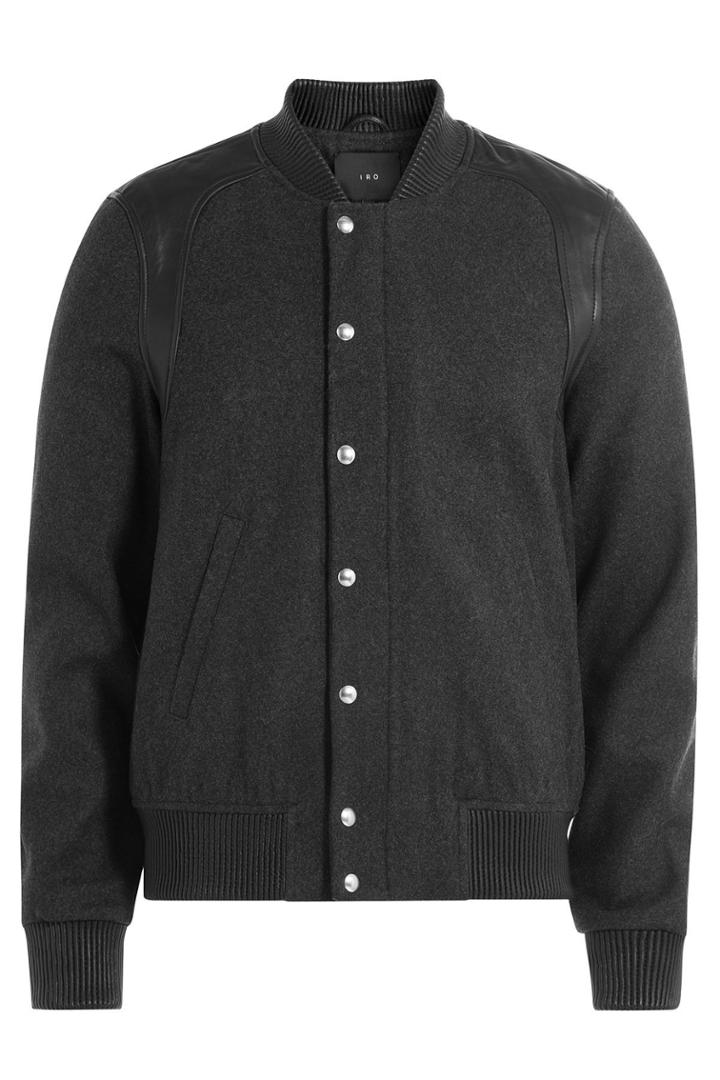 Iro Iro Wool Bomber Jacket With Leather