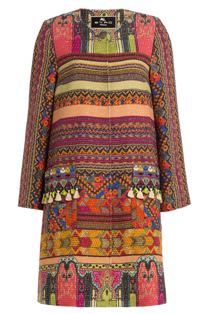 Etro Etro Embroidered And Embellished Cotton Coat