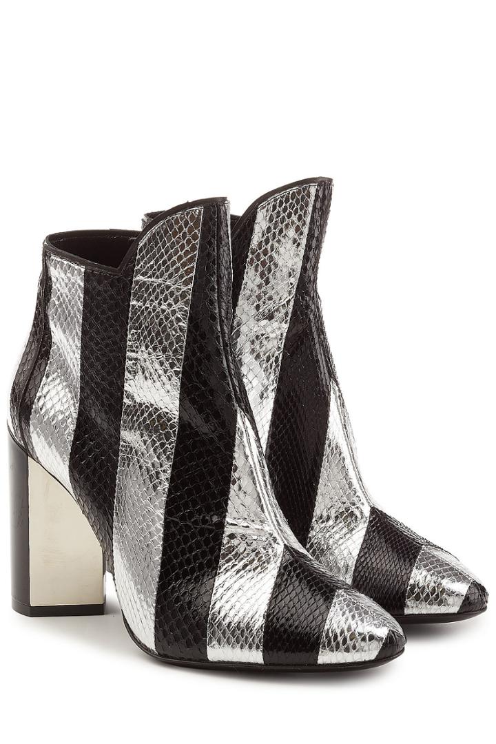 Pierre Hardy Pierre Hardy Leather Ankle Boots With Snakeskin